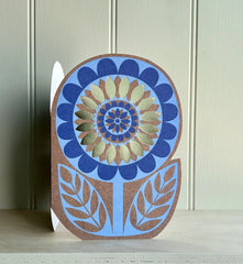 Canns Down Press - Blue Cut Out Flower