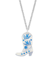 Cowboy Boot Pendant - Cream Pearl