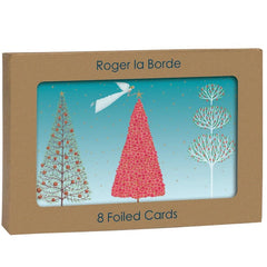 Roger La Borde Eight Foiled Charity Cards - Three Sparkling Trees