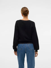 Vero Moda V-Neck Button Cardigan - Black