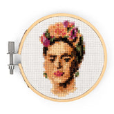 Kikkerland Mini Cross Stitch Embroidery Kit - Frida