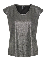 Pieces Nilana Cap Sleeve Top - Silver