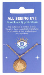 Spirit of Equinox Gold Toned All Seeing Eye Necklace