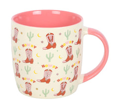 Howdy Cowboy Boot Print Mug