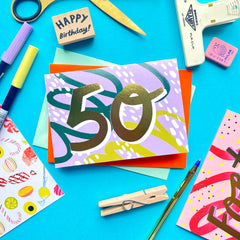 Kerrie Illustrates Age 50 Birthday Card