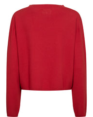 Numph Carma Crop Pullover - High Risk Red