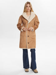 Numph Nuelliot Reversible Coat - Cognac