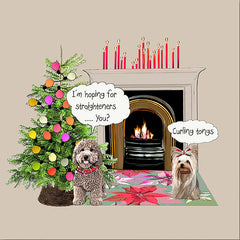 Sally Scaffardi Curling Tongs Christmas Card