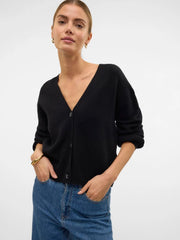 Vero Moda V-Neck Button Cardigan - Black