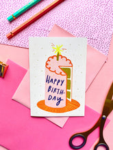 Kerrie Illustrates Happy Birthday Pink Cake Birthday Card