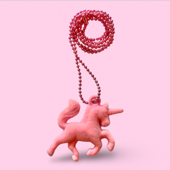 90's Fuzzy Unicorn Necklace