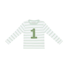 Bob & Blossom - Powder Blue & White Striped Number 1 T-Shirt