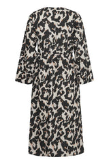 Fransa Lelu Wrap Dress - Black Leopard