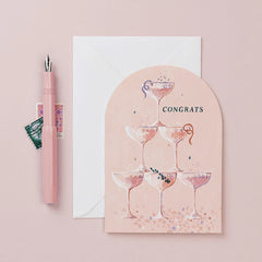 Sister Paper Champagne Congratulations Card