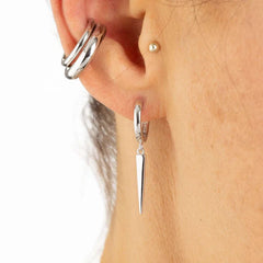 Scream Pretty - Rhodium Silver Spike Earrings
