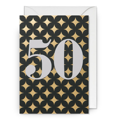 Lagom Design Metallic Patterned 50th Milestone Birthday Card