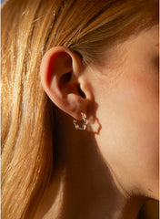 Estella Bartlett Flat Wave Silver Hoops