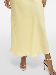 Vila Ellette High Waisted Midi Skirt - Pale Banana