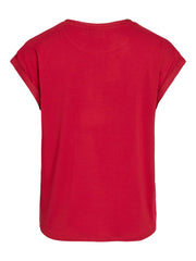 Vila Ellette Satin Top - Jester Red