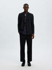 Selected Men Organic Cotton Jay Shirt - Sky Captain/White Pinstripe