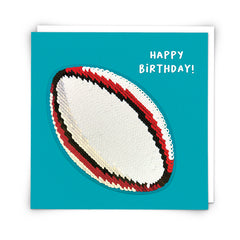 Redback Sequin Card - Rugby Ball
