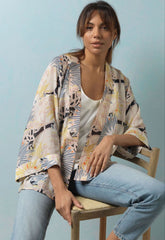 One Hundred Stars - Deco Daisy Mauve Kimono