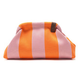 Emma Clutch Bag - Light Pink/Orange Stripe
