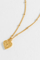 Estella Bartlett Engraved Heart Padlock Necklace - Gold