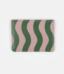 Caroline Gardner Pink/Green Wave Stripe Cardholder