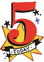 Sooshichacha Age 5 Tattoo Birthday Card