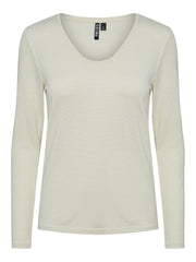 Pieces Billo Lurex Top Long Sleeve