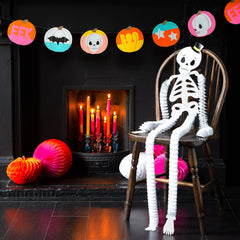 Talking Tables Halloween Skeleton Paper Honeycomb Hanging Decorations - 2 Pack