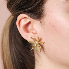 Lisa Angel Sea Flower Large Stud Earrings - Gold