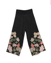 One Hundred Stars - Trailing Blossom Black Crepe Palazzo Pants