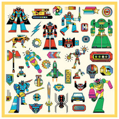 Djeco Metallic Stickers - Robots