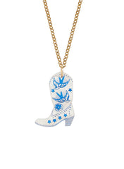 Cowboy Boot Pendant - Cream Pearl