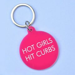 Flamingo Candles - Hot Girls Hit Curbs Keyring