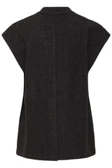 Fransa Minta Waistcoat - Charcoal Grey Melange