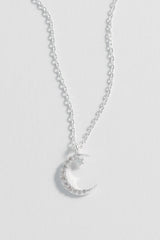 Estella Bartlett Moon and Star Silver Plated Necklace