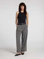 Selected Femme Sleeveless Rib Knit Top - Black