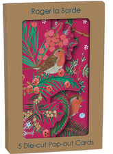 Roger La Borde 5 Pop-out Trifold Cards - Winter Robins