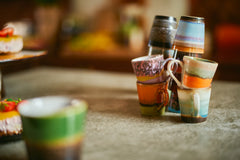 HKliving 70's Ceramics Espresso Mugs Retro - Set of 4