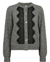 Numph Lamina Cardigan - Medium Grey Melange