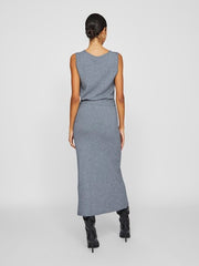 Vila Lilo Knit Skirt - Medium Grey Melange