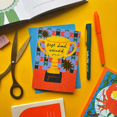 Kerrie Illustrates Best Dad Trophy Father’s Day Card