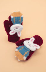Powder Design - Powder Pals Mittens Bunny Burgundy