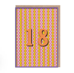 Ohh Deer Geometric Age 18 Birthday Card