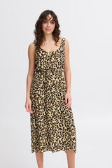 Fransa Ease Dress - Brown Leopard Print