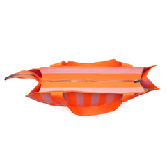 Lara Shopper Tote Bag - Orange/Pink Stripe