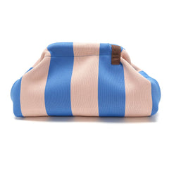 Emma Clutch Bag - Ecru/Blue Stripe